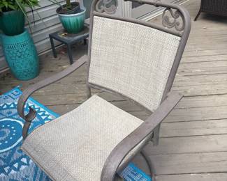 wrought iron outdoor dining swivel chair 