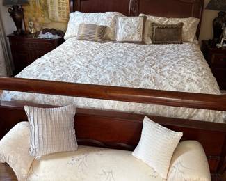Cherry Wood Sleigh Bed 