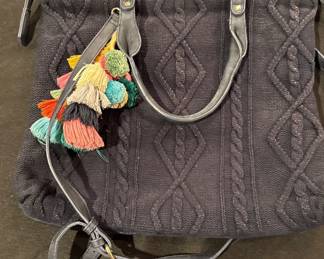 Grey Moda Luxe Cable Knit Bag 