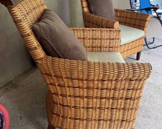 outdoor wicker arm chairs set of 2 