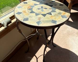 mosaic top round table
