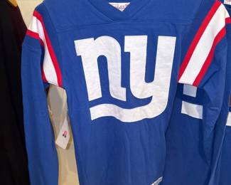 New York Giants Mitchell & Ness Team Captain V-Neck Long Sleeve T-shirt 