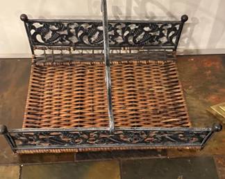 wicker wrought iron Firewood Log  Hearth basket 