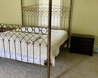 King Sized Custom Brass Bead, Mattress, Metal Mattress Support Frame (No Box Spring Needed)