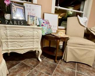white nightstand #2, wall art, 2-tiered side table, hats