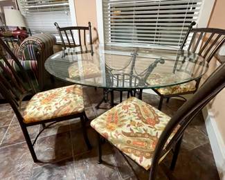glass top table with 4 chairs