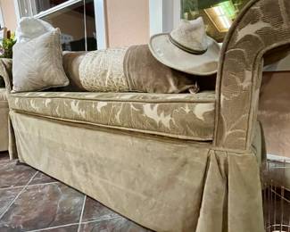 Backless Settee, long pillow & throw pillows