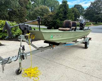 1436 Tracker Topper with Brand New Mercury 15HP Four Stroke Motor from Bass Pro Shop (Includes 5 year warranty)! Used 3 times. No time with baseball. Brand New Tires, Battery. Includes 55 Pound Thrust Trolling Motor, Hummingbird FishFinder and Bass Pro Shop rod holders.
