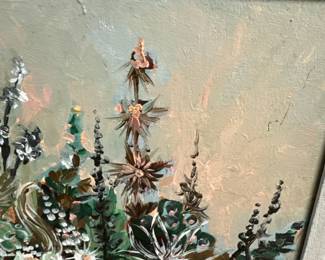 vintage floral stillife painting by Gladyce A. Sherman 