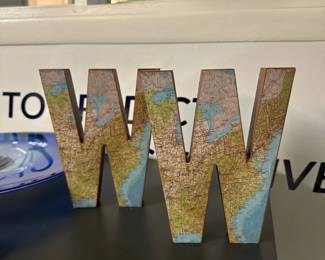 Letter W Decor - World Map 