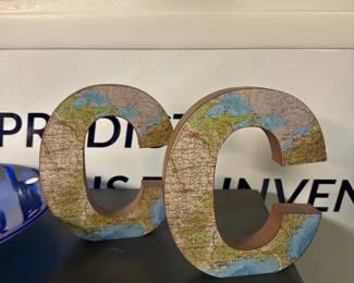 Letter C Decor - World Map 
