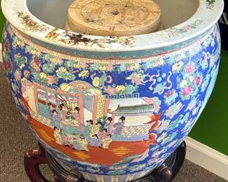 Chinese Hand Painted Floor Vase 