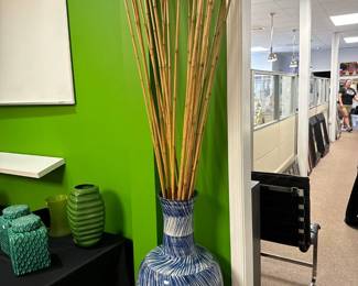 Blue White Handcrafted Vase 