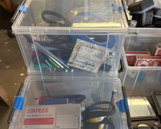 Assorted School Supplies in Clear Boxes 