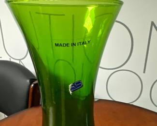green glass Italian vase 