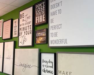 collection of framed inspirational quotes 