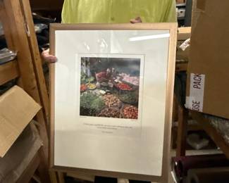 vibrant Market Scene framed 