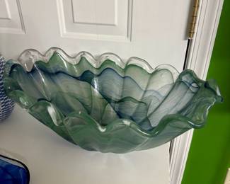 Vietri Onda Green Glass Centerpiece