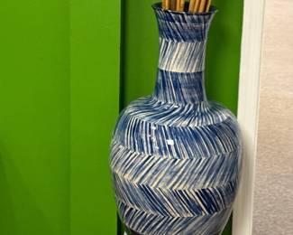 Blue White Handcrafted Vase 