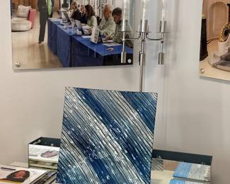 textured art square display piece 