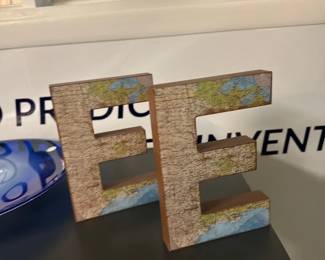 Letter E Decor - World Map