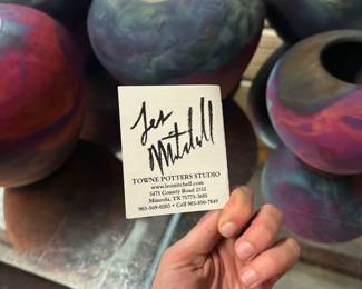 Raku Pottery Vase by Les Mitchell 