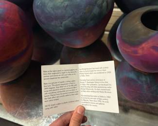 Raku Pottery Vase by Les Mitchell 