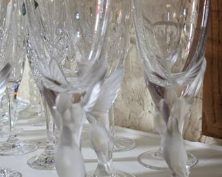 Faberge Kissing Doves Glass Set of 5