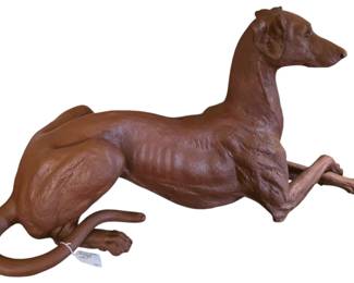 Huge Whippet Italian Greyhound figure, mantle sized dog decor