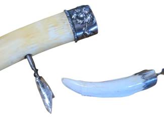 Boar's Tusk letter opener and sterling trimmed corkscrew