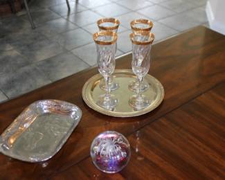 Paperweight, Tray Glasses, Embossed Horse Tray