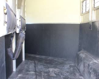 Inside of the horse trailer