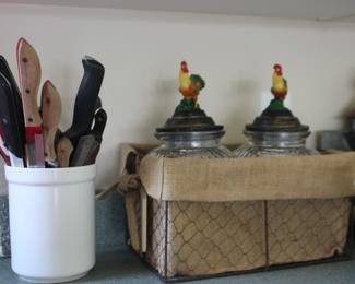 Jars with Chicken Toppers, Knives