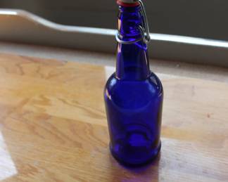 Cobalt Blue Bottles with Corks, 3 cases