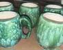 Green Pottery Mugs