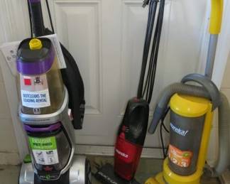 Bissell Proheat 2X Revolution Pet Pro Carpet Cleaner, Eureka Quick-up Vacuum Cleaner, Eureka Optima Lightweight Upright Vacuum Cleaner