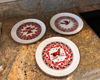 3 midcentury Japan stoneware plate set