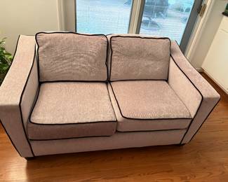 Thayer Coggin loveseat - chenille fabric with velvet trim