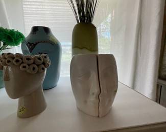 many head vases and decor