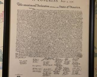 Copy of the Declaration of Independence, distributed by the VFW