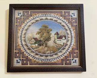 Petit Point stitched art