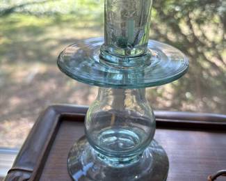 Mid Century glass candle holders 