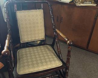 Antique rocking chair, Vintage reading lamp