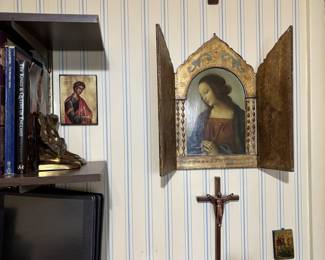Religious artwork & Biblical works in office