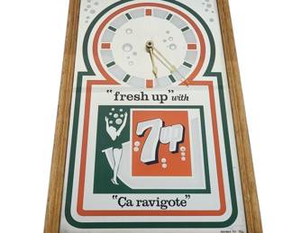 Vintage Canadian 7up Mirror Clock Ca Ravigote