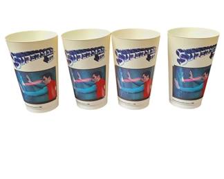 Superman Vintage 7up Cups Lot of 4