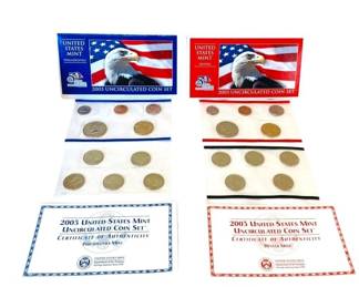 2003 Uncirculated Coin Sets Philadelphia & Denver