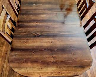 Wooden Dining Room Table W 6 Ashley Wooden Chairs