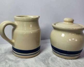 Roseville Creamer and Sugar Set