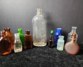 Collection of Colored Mini Glass Bottles More